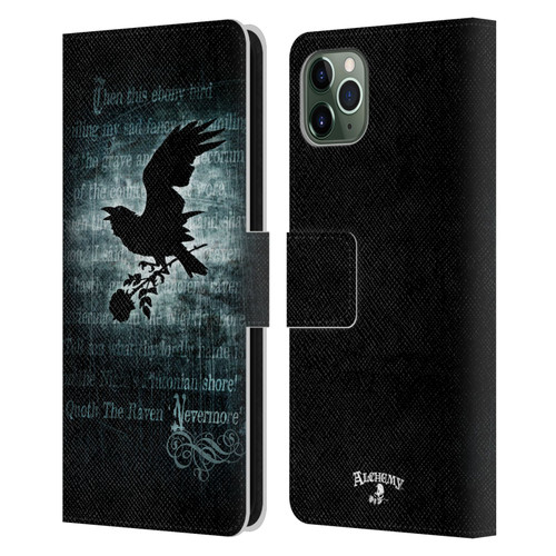 Alchemy Gothic Wing Nevermore Leather Book Wallet Case Cover For Apple iPhone 11 Pro Max