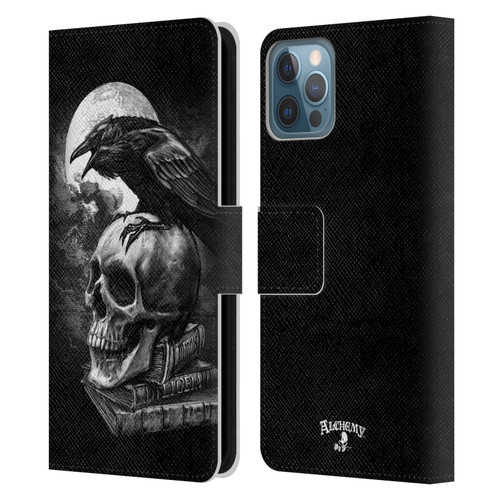 Alchemy Gothic Wing Poe's Raven Leather Book Wallet Case Cover For Apple iPhone 12 / iPhone 12 Pro