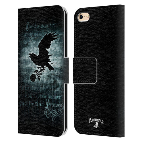 Alchemy Gothic Wing Nevermore Leather Book Wallet Case Cover For Apple iPhone 6 / iPhone 6s