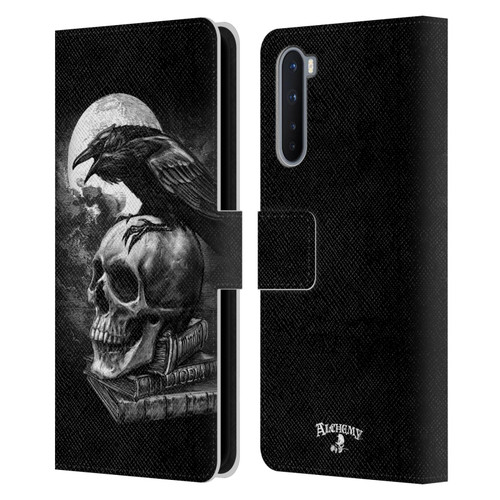 Alchemy Gothic Wing Poe's Raven Leather Book Wallet Case Cover For OnePlus Nord 5G