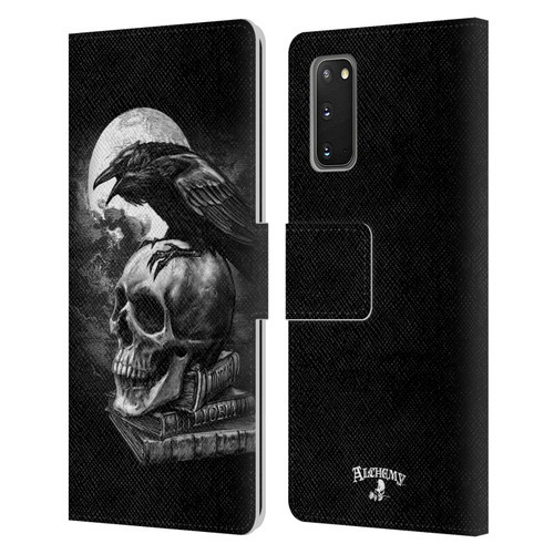 Alchemy Gothic Wing Poe's Raven Leather Book Wallet Case Cover For Samsung Galaxy S20 / S20 5G