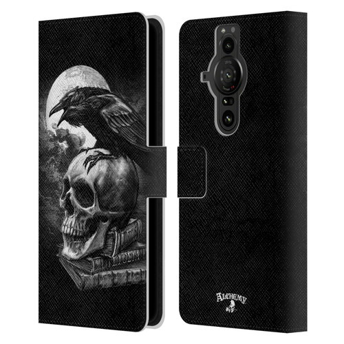 Alchemy Gothic Wing Poe's Raven Leather Book Wallet Case Cover For Sony Xperia Pro-I