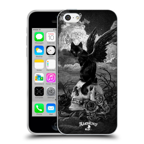 Alchemy Gothic Cats Nine Lives Of Poe Skull Soft Gel Case for Apple iPhone 5c