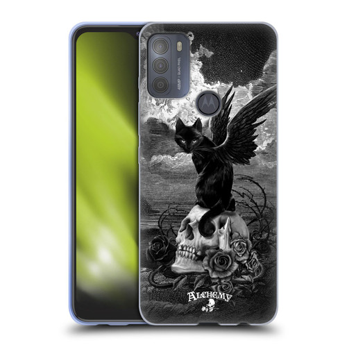 Alchemy Gothic Cats Nine Lives Of Poe Skull Soft Gel Case for Motorola Moto G50