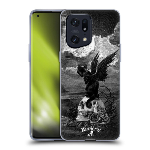 Alchemy Gothic Cats Nine Lives Of Poe Skull Soft Gel Case for OPPO Find X5 Pro