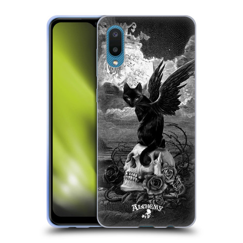 Alchemy Gothic Cats Nine Lives Of Poe Skull Soft Gel Case for Samsung Galaxy A02/M02 (2021)