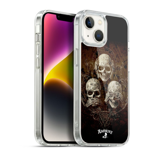 Alchemy Gothic Skull No Evil Three Skull Soft Gel Case for Apple iPhone 14