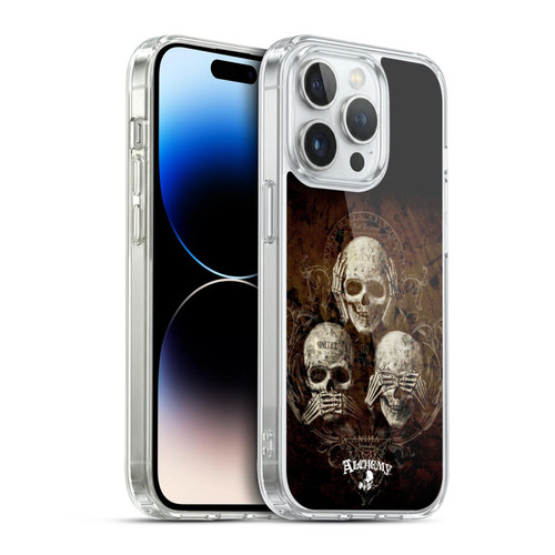 Alchemy Gothic Skull No Evil Three Skull Soft Gel Case for Apple iPhone 14 Pro
