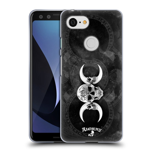 Alchemy Gothic Skull Dark Goddess Moon Soft Gel Case for Google Pixel 3