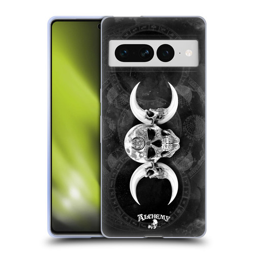 Alchemy Gothic Skull Dark Goddess Moon Soft Gel Case for Google Pixel 7 Pro