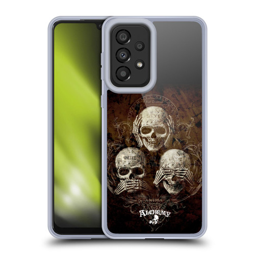 Alchemy Gothic Skull No Evil Three Skull Soft Gel Case for Samsung Galaxy A33 5G (2022)