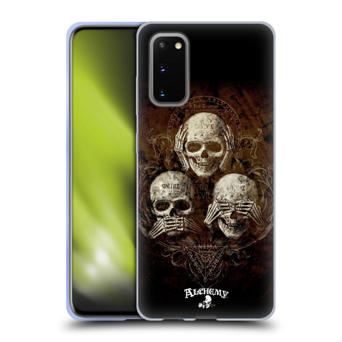 Alchemy Gothic Skull No Evil Three Skull Soft Gel Case for Samsung Galaxy S20 / S20 5G