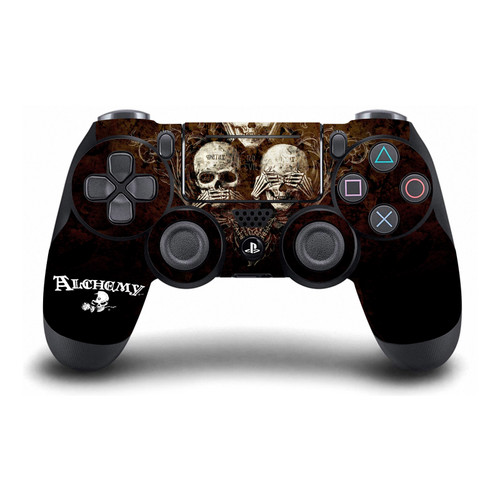 Alchemy Gothic Gothic No Evil Three Skull Vinyl Sticker Skin Decal Cover for Sony DualShock 4 Controller