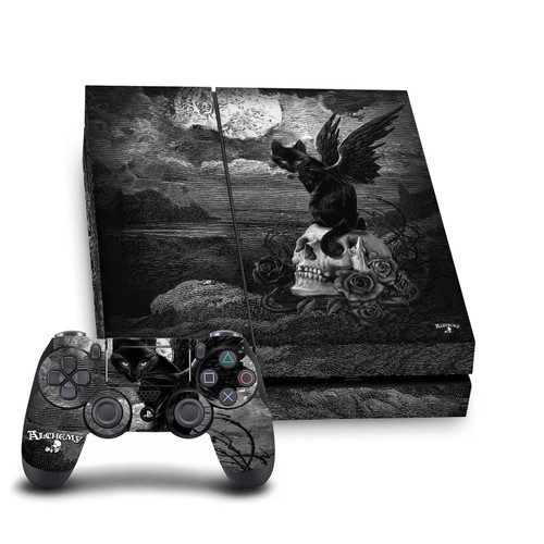 Alchemy Gothic Gothic Nine Lives Of Poe Skull Cat Vinyl Sticker Skin Decal Cover for Sony PS4 Console & Controller