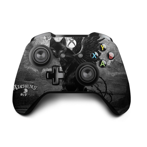 Alchemy Gothic Gothic Nine Lives Of Poe Skull Cat Vinyl Sticker Skin Decal Cover for Microsoft Xbox One S / X Controller