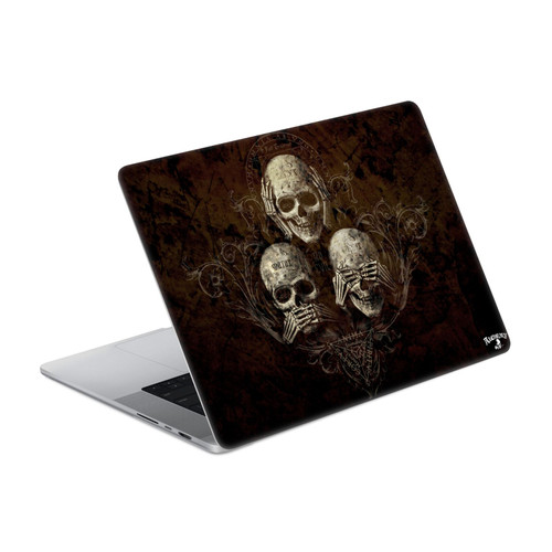 Alchemy Gothic Dark No Evil Three Skull Vinyl Sticker Skin Decal Cover for Apple MacBook Pro 16" A2485