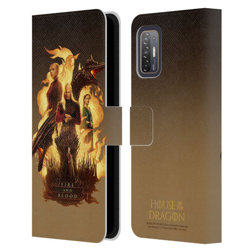 House Of The Dragon: Television Series Art Fire And Blood Leather Book Wallet Case Cover For HTC Desire 21 Pro 5G