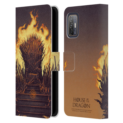 House Of The Dragon: Television Series Art Iron Throne Leather Book Wallet Case Cover For HTC Desire 21 Pro 5G