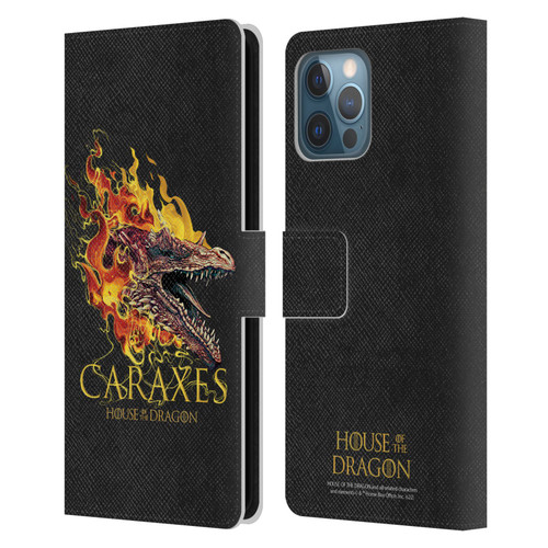 House Of The Dragon: Television Series Art Caraxes Leather Book Wallet Case Cover For Apple iPhone 12 Pro Max