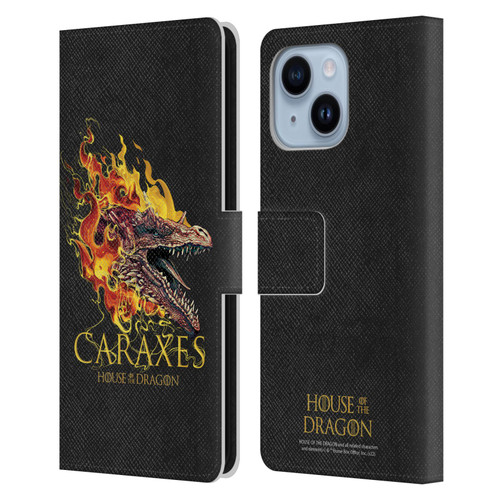 House Of The Dragon: Television Series Art Caraxes Leather Book Wallet Case Cover For Apple iPhone 14 Plus