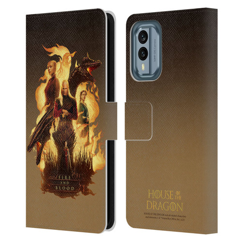 House Of The Dragon: Television Series Art Fire And Blood Leather Book Wallet Case Cover For Nokia X30