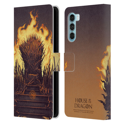 House Of The Dragon: Television Series Art Iron Throne Leather Book Wallet Case Cover For Motorola Edge S30 / Moto G200 5G
