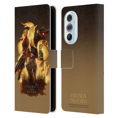 House Of The Dragon: Television Series Art Fire And Blood Leather Book Wallet Case Cover For Motorola Edge X30