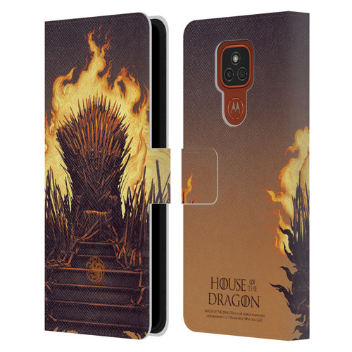 House Of The Dragon: Television Series Art Iron Throne Leather Book Wallet Case Cover For Motorola Moto E7 Plus