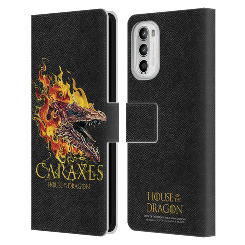 House Of The Dragon: Television Series Art Caraxes Leather Book Wallet Case Cover For Motorola Moto G52