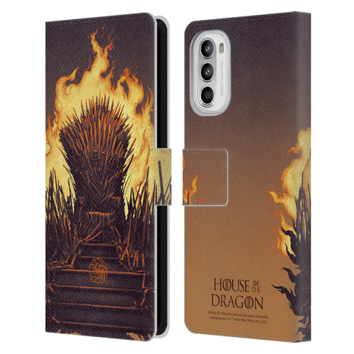 House Of The Dragon: Television Series Art Iron Throne Leather Book Wallet Case Cover For Motorola Moto G52