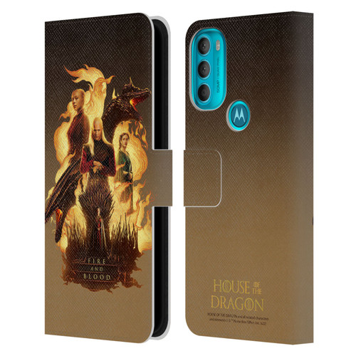 House Of The Dragon: Television Series Art Fire And Blood Leather Book Wallet Case Cover For Motorola Moto G71 5G