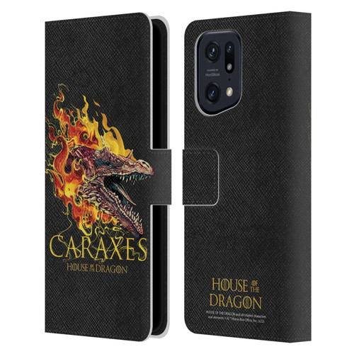 House Of The Dragon: Television Series Art Caraxes Leather Book Wallet Case Cover For OPPO Find X5 Pro