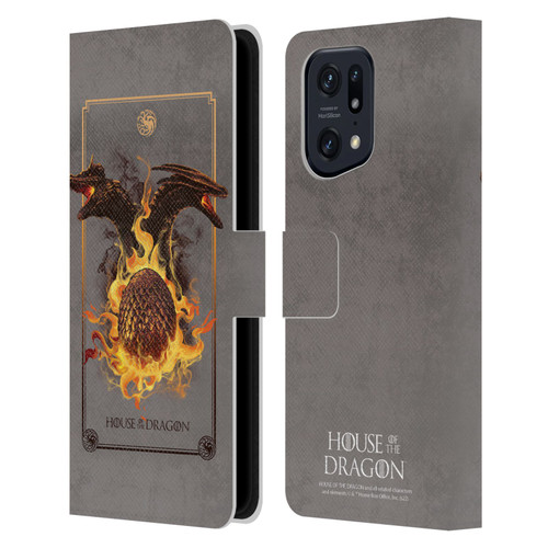 House Of The Dragon: Television Series Art Syrax and Caraxes Leather Book Wallet Case Cover For OPPO Find X5 Pro