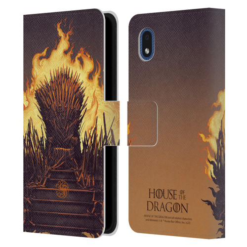 House Of The Dragon: Television Series Art Iron Throne Leather Book Wallet Case Cover For Samsung Galaxy A01 Core (2020)