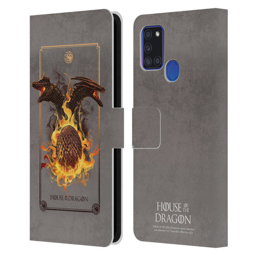 House Of The Dragon: Television Series Art Syrax and Caraxes Leather Book Wallet Case Cover For Samsung Galaxy A21s (2020)