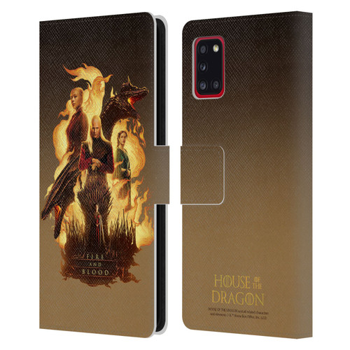 House Of The Dragon: Television Series Art Fire And Blood Leather Book Wallet Case Cover For Samsung Galaxy A31 (2020)