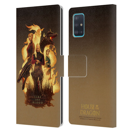 House Of The Dragon: Television Series Art Fire And Blood Leather Book Wallet Case Cover For Samsung Galaxy A51 (2019)