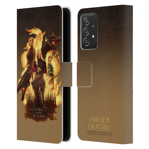 House Of The Dragon: Television Series Art Fire And Blood Leather Book Wallet Case Cover For Samsung Galaxy A53 5G (2022)