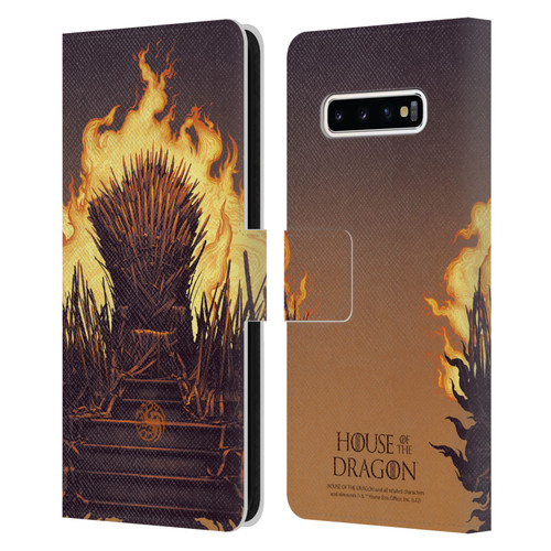 House Of The Dragon: Television Series Art Iron Throne Leather Book Wallet Case Cover For Samsung Galaxy S10+ / S10 Plus