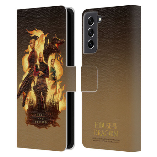 House Of The Dragon: Television Series Art Fire And Blood Leather Book Wallet Case Cover For Samsung Galaxy S21 FE 5G