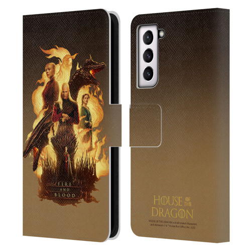 House Of The Dragon: Television Series Art Fire And Blood Leather Book Wallet Case Cover For Samsung Galaxy S21 5G