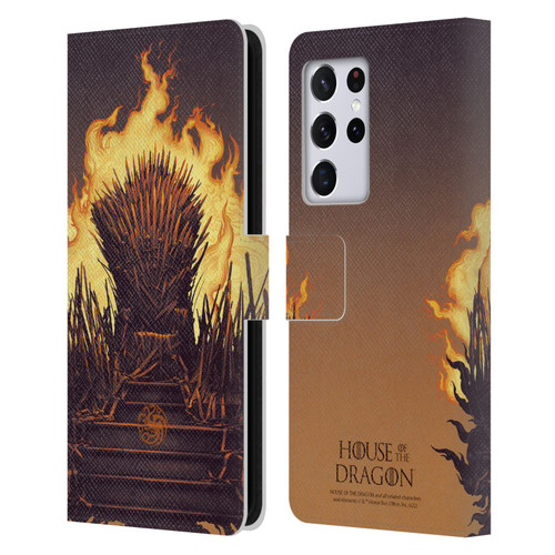 House Of The Dragon: Television Series Art Iron Throne Leather Book Wallet Case Cover For Samsung Galaxy S21 Ultra 5G