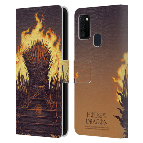 House Of The Dragon: Television Series Art Iron Throne Leather Book Wallet Case Cover For Samsung Galaxy M30s (2019)/M21 (2020)