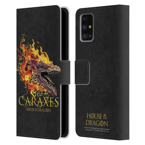 House Of The Dragon: Television Series Art Caraxes Leather Book Wallet Case Cover For Samsung Galaxy M31s (2020)