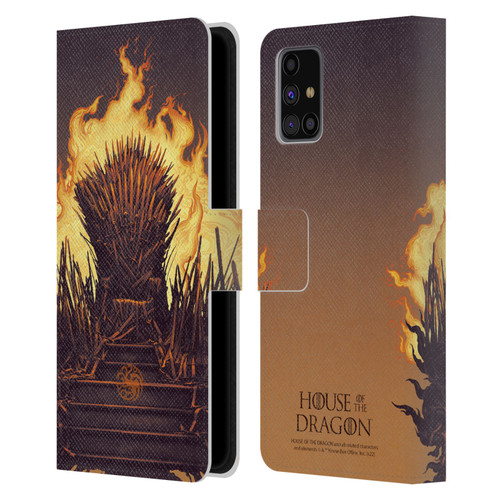 House Of The Dragon: Television Series Art Iron Throne Leather Book Wallet Case Cover For Samsung Galaxy M31s (2020)