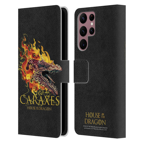 House Of The Dragon: Television Series Art Caraxes Leather Book Wallet Case Cover For Samsung Galaxy S22 Ultra 5G