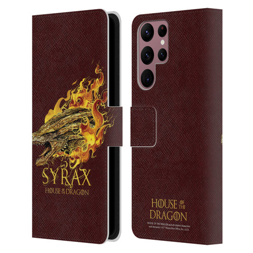 House Of The Dragon: Television Series Art Syrax Leather Book Wallet Case Cover For Samsung Galaxy S22 Ultra 5G