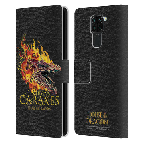 House Of The Dragon: Television Series Art Caraxes Leather Book Wallet Case Cover For Xiaomi Redmi Note 9 / Redmi 10X 4G