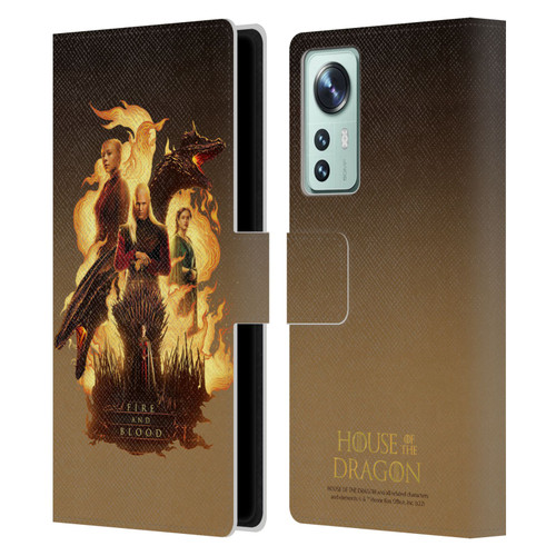 House Of The Dragon: Television Series Art Fire And Blood Leather Book Wallet Case Cover For Xiaomi 12