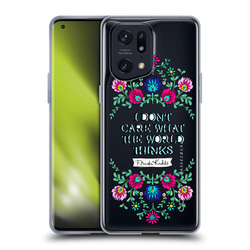 Frida Kahlo Art & Quotes Confident Woman Soft Gel Case for OPPO Find X5 Pro